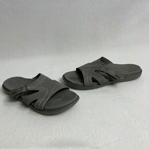 KuaiLu Comfort Sporty Gorpcore Men 9 Gray Adjustable Strap Slide Sandals